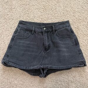 Women's Black Denim Skort